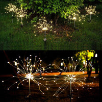 Feux D'artifice Solaire Pelouse Éclairage Jardin Déco De Fête Extérieure Étanche À L'eau