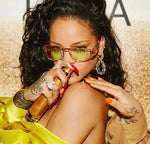Lunettes De Soleil Fashion Super Star Rihanna Avec Rivet Unisexe Grand Cadre Vintage