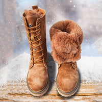 Chaussures de randonnée en plein air résistantes au froid pour femmes bottes de neige montantes en cuir imperméable chaussure de trekking camping chasse baskets