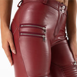 Pantalon en cuir pour femmes Petite polaire doublé Faux cuir Stretch Bum Lift en silicone