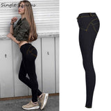 Pantalon High Street Femme Push Up Noir Denim Mujer Taille Basse Super Strech