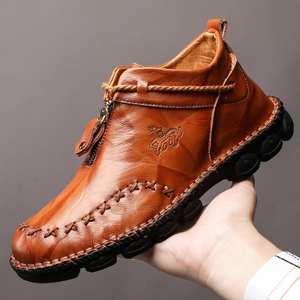 Chaussures Hommes En Cuir De Haute Qualité Hiver Mocassins Respirant Douces Léger