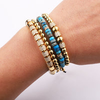 Bracelet De Luxe CZ Charme En Acier Inoxydable Haute Qualité Perles Bleu Impérial