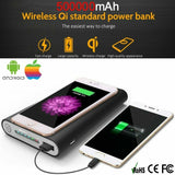 Banque de puissance de chargeur sans fil Qi 10000mAh pour iPhone Samsung Mobile