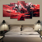 Tableau Déco HD 5 Pièces Toile Peinture Star War Film Affiche Moderne Décor Salon