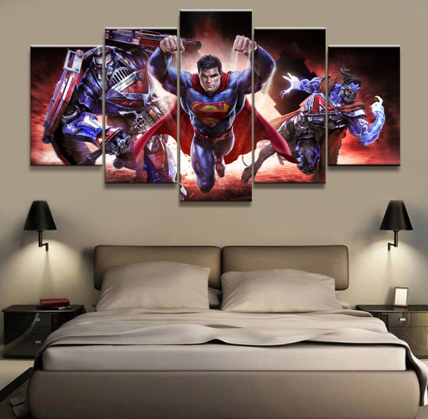 Tableau Déco Imprimé HD Toile Affiche Cadre Décor  Mur 5 Pièces Superman Film