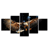 Magnifique Cadre Modulaire Photos 5 Pièces Animal Puissance Eagle Volant HD Toile