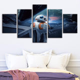 Tableau Déco HD Modulaire Toile Imprimé BB-8 Mur Oeuvre Peinture Star Wars Film