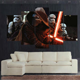 Moderne HD Imprimé Cadre Toile Peinture 5 Panneau Star Wars Films Scène Affiche Art Déco