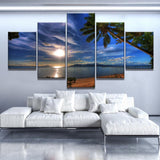 Tableau Déco HD Impressions Sur Toile Peinture Murale Art Affiche 5 Pcs Tropical Plage