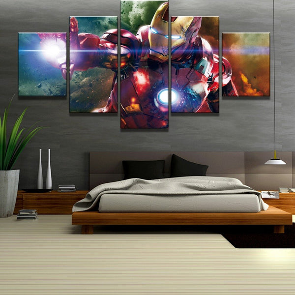 Cadre 5 Pièce HD Imprimer Iron Man Marvel Film Affiche Peinture Toile Mur Art Photo Déco