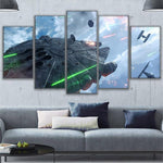 Tableau Déco Toile Salon HD Imprimé Photos Décor 5 Panneau Film Star Wars Peinture