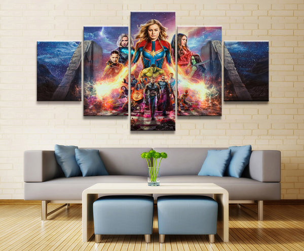 Tableau 5 Pièce Capitaine Amérique Iron Man Avengers Endgame Films Art Posters