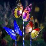 Pack De 3 Pieus Papillons Actionnés Solaires Imperméables Multicolore Jardin De Noël