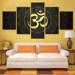 Tableau HD 5 Pièces bouddha OM Yoga affiche HD Imprimer Ou symbole Abstrait Photo