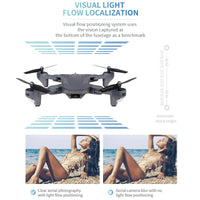 Visuo XS816 Drone pliable 2 caméra 4K WiFi FPV Selfie grand angle flux optique 4Copter