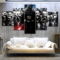 Tableau 5 Panneaux Modulaire Star War Dark Vador Film Affiche Toile Peinture Mur Art