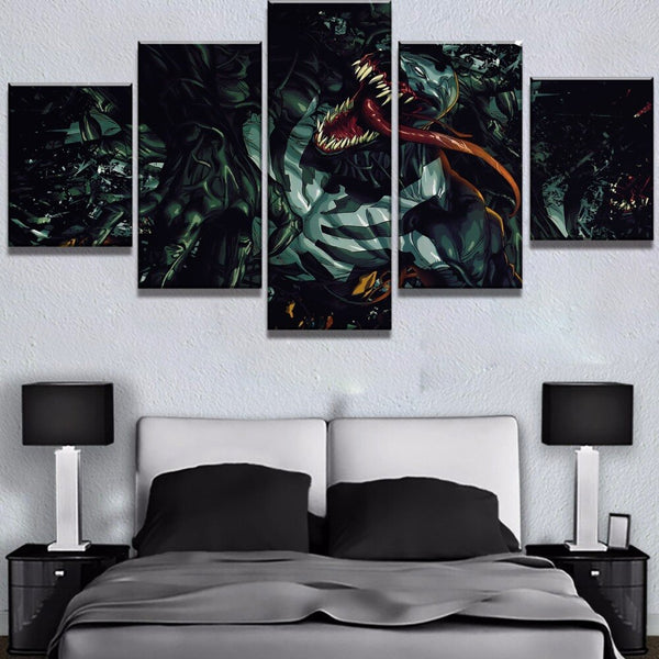 Tableau Multi Panneaux 5 Pièce HD Toile Art Venom Marvel Comics Affiche Moderne