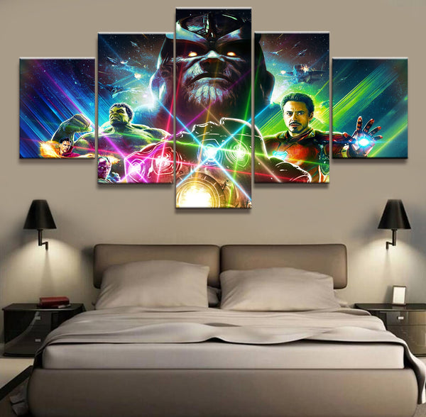 Tableau HD 5 Pièce Capitaine Amérique Iron Man Avengers Endgame Films Art Posters