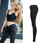 Pantalon High Street Femme Push Up Noir Denim Mujer Taille Basse Super Strech