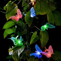 LED Papillon Fibre Optique 12pcs Jardin Extérieur Clôture Ornement Multicolore