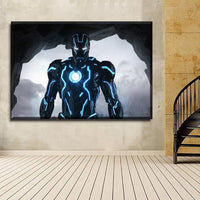 Tableau 5 Pièces Néon Armure Iron Man Peintures Modulaire Toile HD print High-tech