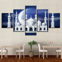 Toile Affiche Salon Mur Art 5 Pièces Islam Mosquée Peintures HD Prints Musulman