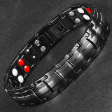Bracelet Hommes Black Chain Link magnétiques en acier inoxydable  Healthy Energy