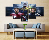 Toile Multi Panneaux HD 5 Pieces Marvel Captain America Iron Man Avengers Endgame