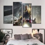 Tableau Pentaptyque Peinture HD Toile Mur Art Les Avengers Marvel Bande Dessinée