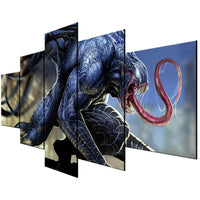 Nouveauté Tableau HD Multi Panneaux Polyptyque 5 Pièces HD Imprimer Venom Marvel