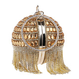 Sac a main Circulaire Femmes D'embrayage Tassel Strass Soirée Sacs Acrylique Perlée