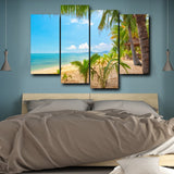 Tableau HD Déco 4 Panneaux Mer Tropical Palm Tree Affiches Imprime Mur Art Toile