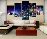 Tableau 5 Pièces HD Imprimer Avengers Infinity Guerre Film Décoration Peintures Mur