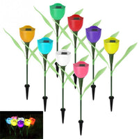 Magnifique Tulipe Solaire LED 8 Couleurs Jardin Extérieur Pelouse Paysage  fleur 1 Pc