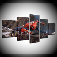 Tableau 5 Pcs Mur Art Spiderman HD Photo Décoration Salon Toile Affiches Imprimer