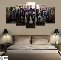 Magnifique Tableau 5 Panneaux Image Marvel Avengers Film Impression Toile Peinture