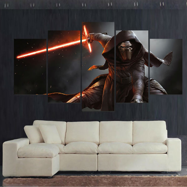 Tableau Moderne Affiche 5 Panneaux Star Wars Film Salon HD Impression Modulaire