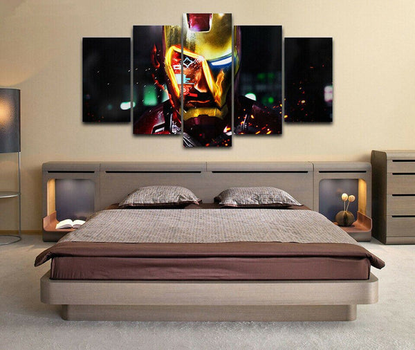 Tableau Iron Man En HD Encadré  Avengers Movie Poster 5 Pièces Impression Murale