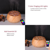 Diffuseur d'huile essentielle d'arome à ultrason grain en bois 400ml avec Bluetooth Music