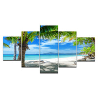 Magnifique Tableau HD Imprimé 5 Pièce Toile Art Des Maldives Îles Palmier Océan