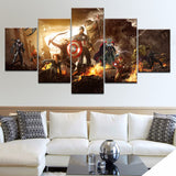 Toile Salon Cadre Mur Art Modulaire 5 Panneaux Film Avengers Moderne HD Décoratif