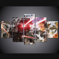 Tableau Peinture HD Déco Sur Toile Murale Art 5 Pièces Star Wars Rogue One Bataille