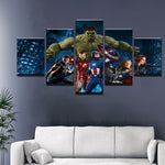 Magnifique Tableau HD Imprimé Peinture Sur Toile  Avengers 5 Pcs De haute Qualité