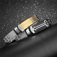 Bracelet 2019 Croix-couleur Or-Argent Bracelet Pour Unisexes En Acier Inoxydable Cool