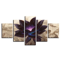 Peinture HD Cadre Modulaire Impressions Lotus Noir Tableau Mur Art 5 Décoration
