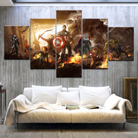 Toile Salon Cadre Mur Art Modulaire 5 Panneaux Film Avengers Moderne HD Décoratif