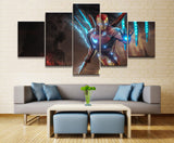 Tableau Toile 5 Pièce Capitaine Iron Man Avengers Endgame Films De Soie Art Affiches