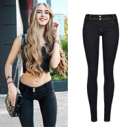 Pantalon High Street Femme Push Up Noir Denim Mujer Taille Basse Super Strech