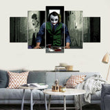 Tableau Polyptyque HD Imprimé Joker Film 5 Pièces Peinture Toile JOCKER Y SUS FRASES